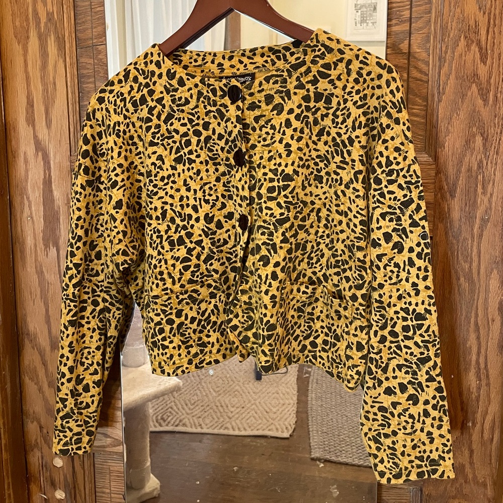 Vintage animal crop cardigan